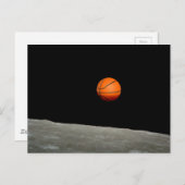basketbalaarde uit de ruimte van de maan briefkaart (Voorkant / Achterkant)