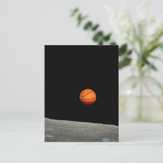 basketbalaarde uit de ruimte van de maan briefkaart (Staand voorkant)