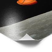 basketbalaarde uit de ruimte van de maan foto afdruk (Hoek)