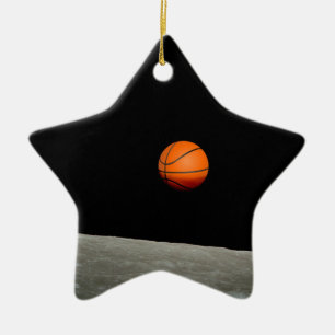 basketbalaarde uit de ruimte van de maan keramisch ornament