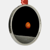 basketbalaarde uit de ruimte van de maan metalen ornament (Rechts)