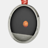 basketbalaarde uit de ruimte van de maan metalen ornament (Links)