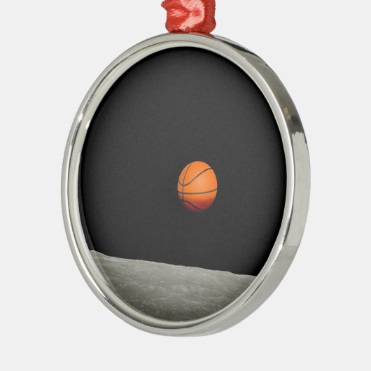 basketbalaarde uit de ruimte van de maan metalen ornament (Links)