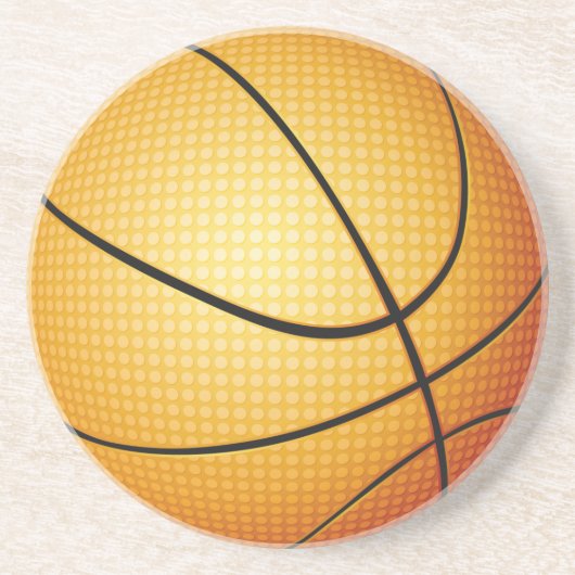 Basketbalachtergrond Zandsteen Onderzetter (Voorkant)