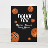 Basketbalballen Bedankt Coach Kaart (Voorkant)