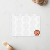 Basketbalballen Blanco Notitiekaartje (Voorkant / Achterkant in situ)