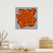 basketbalballen coole decor poster (Keuken)