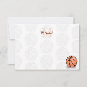 Basketbalballen Jongens Mannen Aangepaste Naam Fan Notitiekaartje