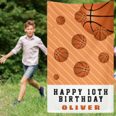 Basketbalballen Sinaasappel Kids Verjaardagsfeestj Spandoek