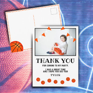 Basketbalballen Sportfoto Verjaardag Bedankt Briefkaart