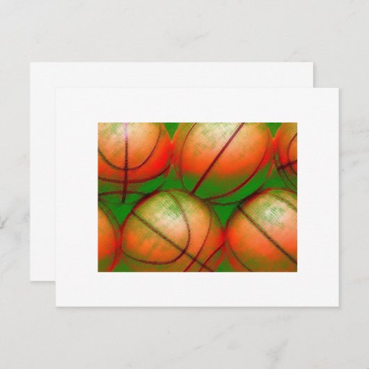 Basketbalballen Uitnodigingen (Voorkant / Achterkant)