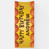 Basketbalbanner voor verjaardag of een andere gele spandoek (Verticaal)