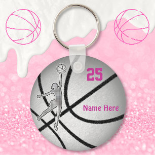 Basketbalcadeaus voor Meisjesteam GEPERSONALISEERD Sleutelhanger