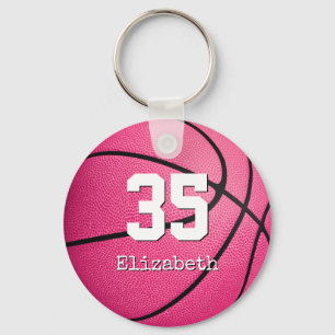basketbalcadeaus voor roze en gepersonaliseerde me sleutelhanger