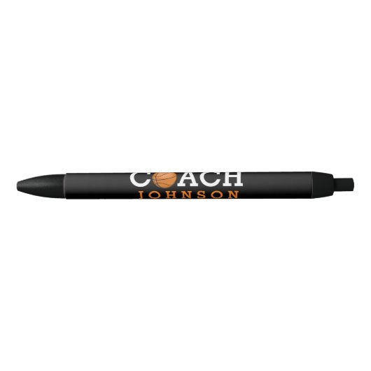 Basketbalcoach aangepaste naam zwart zwarte inkt pen (Voorkant)