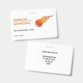 Basketbalcoach Badge (Voor- en achterkant)