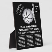 Basketbalcoach Bedankt Cadeaus, basketbalcoach Fotoplaat (Zijkant)