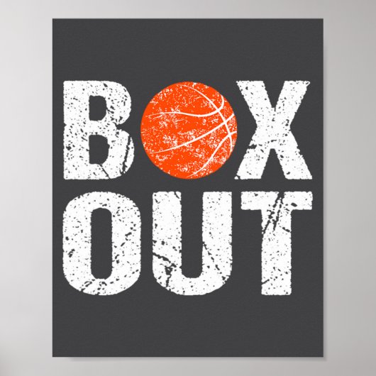 Basketbalcoach Box Out Uitspraak Nieuwigheidscadea Poster (Voorkant)