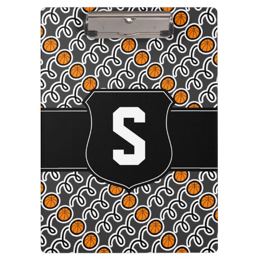 Basketbalcoach klembord | Gepersonaliseerd monogra (Voorkant)
