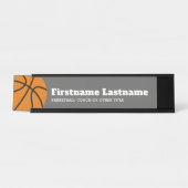 Basketbalcoach of leraar lichamelijke opvoeding bureau naambordje (Voorkant)