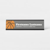 Basketbalcoach of leraar lichamelijke opvoeding bureau naambordje (Voorkant)