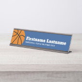 Basketbalcoach of leraar lichamelijke opvoeding bureau naambordje (Voorkant)