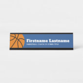 Basketbalcoach of leraar lichamelijke opvoeding bureau naambordje (Voorkant)