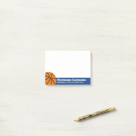 Basketbalcoach of leraar lichamelijke opvoeding post-it® notes (Op bureau)