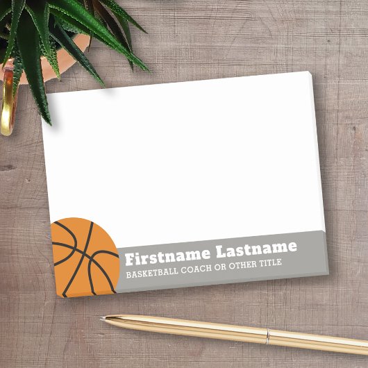Basketbalcoach of leraar lichamelijke opvoeding post-it® notes