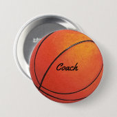 Basketbalcoach Ronde Button 7,6 Cm (Voorkant /achterkant)