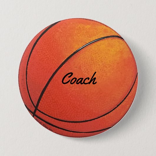 Basketbalcoach Ronde Button 7,6 Cm (Voorkant)