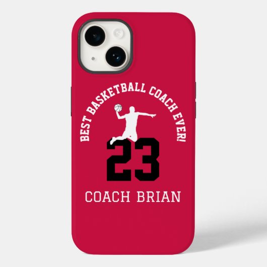 Basketbalcoach T-Shirt Nummerontwerp Case-Mate iPhone Case (Achterkant)