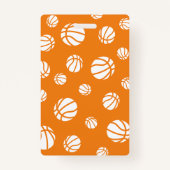 basketbalcoach Teacher Hall Pass schoolkleuren Badge (Voorkant)
