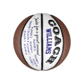 Basketbalcoach team op maat bedankt cadeau basketbal (Verticaal)