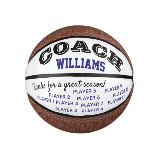 Basketbalcoach team op maat bedankt cadeau basketbal (Voorkant)