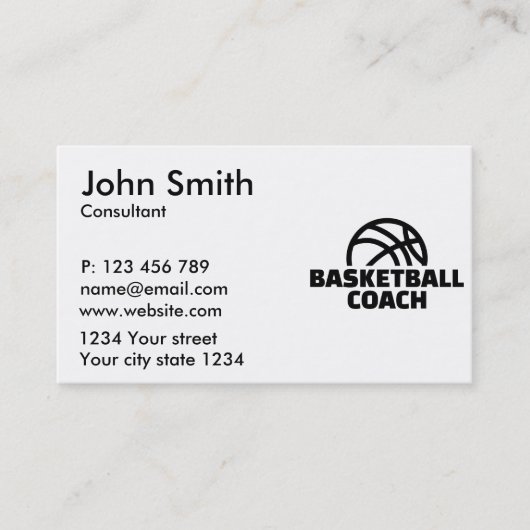 Basketbalcoach Visitekaartje (Voorkant)