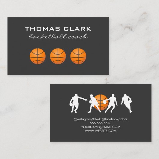 Basketbalcoach Visitekaartje (Voorkant / Achterkant)