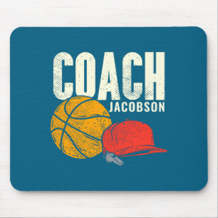 Basketbalcoach voeg naam t shirt  muismat