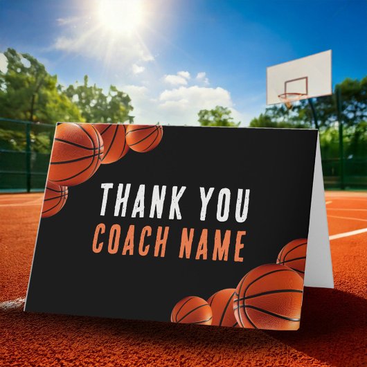 Basketbalcoachnaam bedankkaart