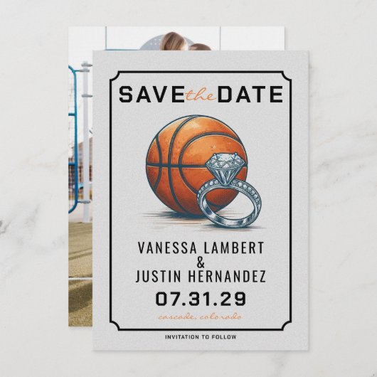 basketbaldiamant save the date (Voorkant / Achterkant)
