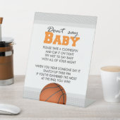 Basketbaldouche niet zeggen Baby Party Game Sign Reclamebord Met Voetstuk (Insitu)