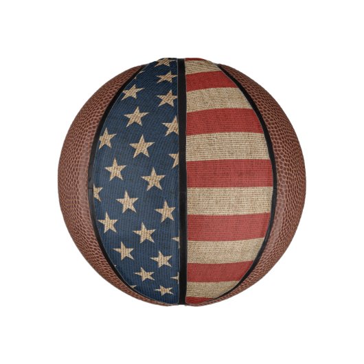 Basketbaldruk met canvas USA vlag Mini Basketbal (Verticaal)