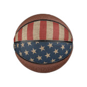 Basketbaldruk met canvas USA vlag Mini Basketbal (Voorkant)