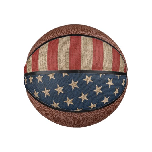 Basketbaldruk met canvas USA vlag Mini Basketbal (Voorkant)