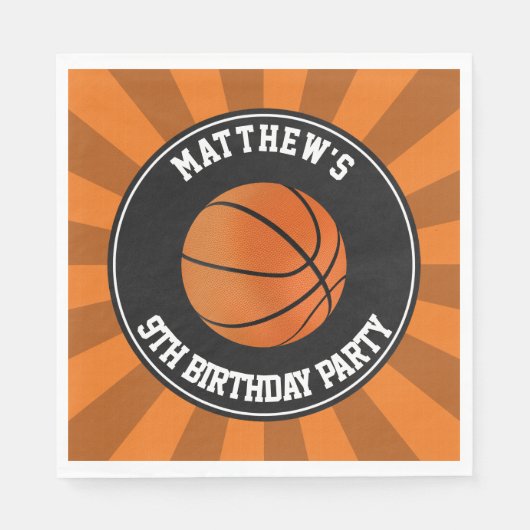 Basketbalfeest papieren servetten (Voorkant)