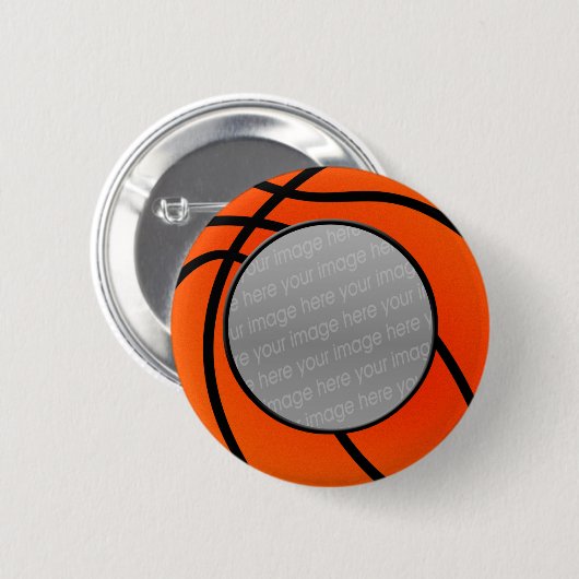basketbalfotoknop ronde button 5,7 cm (Voorkant /achterkant)