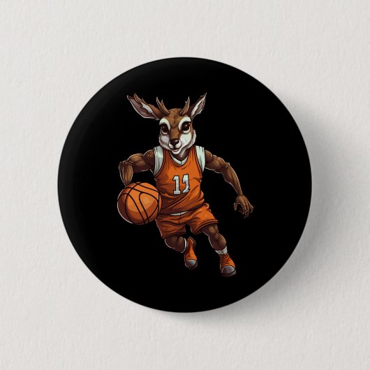 basketbalhert ronde button 5,7 cm (Voorkant)