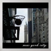 Basketbalhoepel in New York City. Poster (Voorkant)