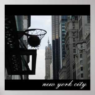 Basketbalhoepel in New York City. Poster