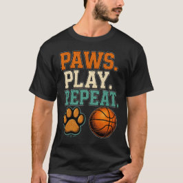 Basketbalhondliefhebber Vintage sportontwerp T-shirt